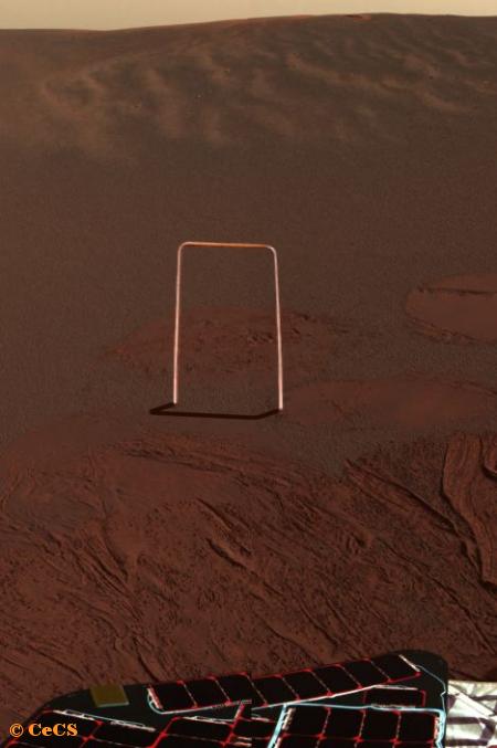 First color picture from Mars rover, 'Opportunity'.